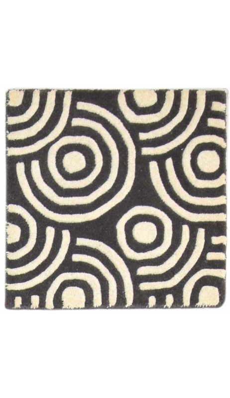 Modern Hand Tufted Wool Charcoal 2' x 2' Rug