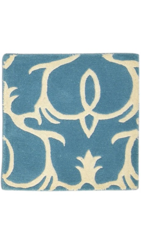 Modern Hand Tufted Wool Blue 2' x 2' Rug