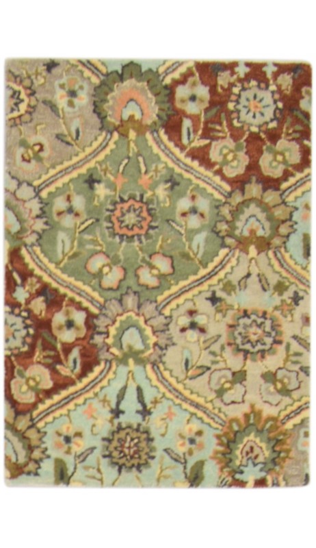 Traditional-Persian/Oriental Hand Tufted Wool Green 2' x 3' Rug