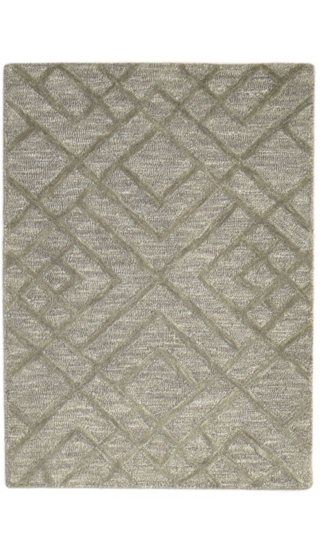 Modern Hand Tufted Wool Dark Grey 2' x 3' Rug