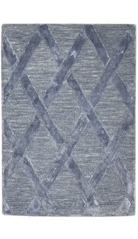 Modern Hand Tufted Wool Dark Grey 2' x 3' Rug
