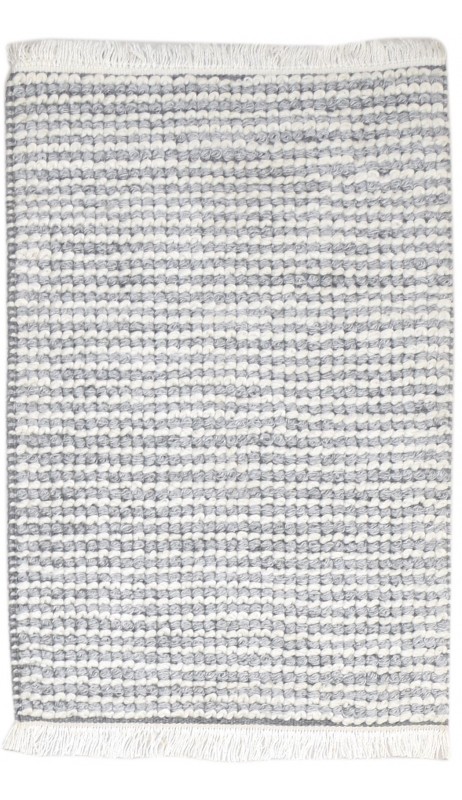 Modern Hand Woven Wool Grey 2' x 3' Rug