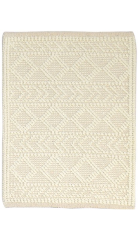 Modern Hand Woven Wool Cream 2' x 3' Rug