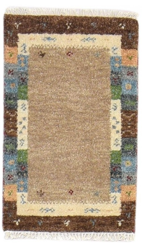 Traditional-Persian/Oriental Hand Knotted Wool Beige 1' x 2' Rug