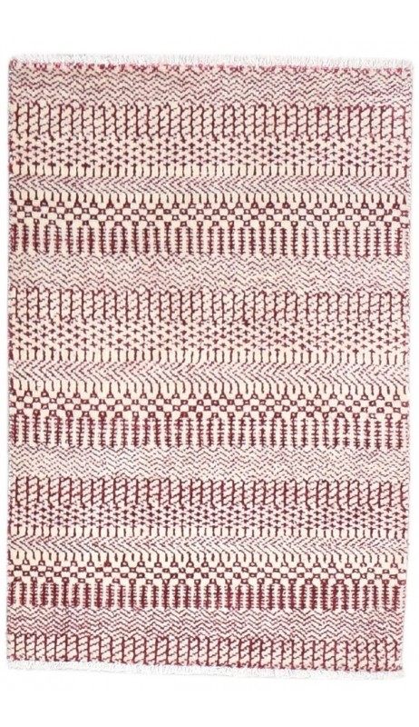 Modern Hand Knotted Silk Red 2' x 3' Rug