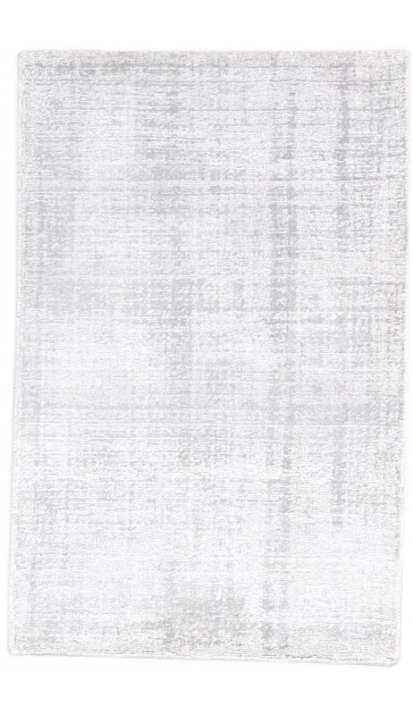 Modern Handloom Wool / Silk (Silkette) Silver 2' x 3' Rug