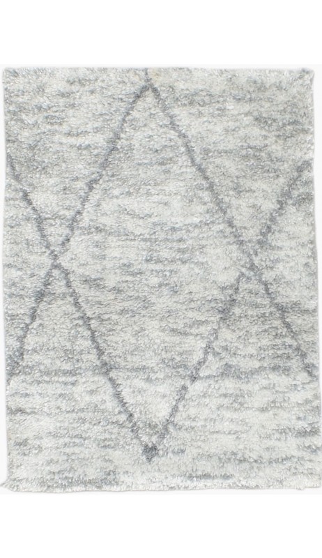 Modern Hand Knotted Wool Silk Blend Grey 2' x 3' Rug