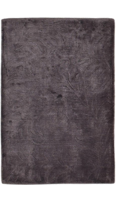 Modern Handloom Silk (Silkette) Charcoal 2' x 3' Rug