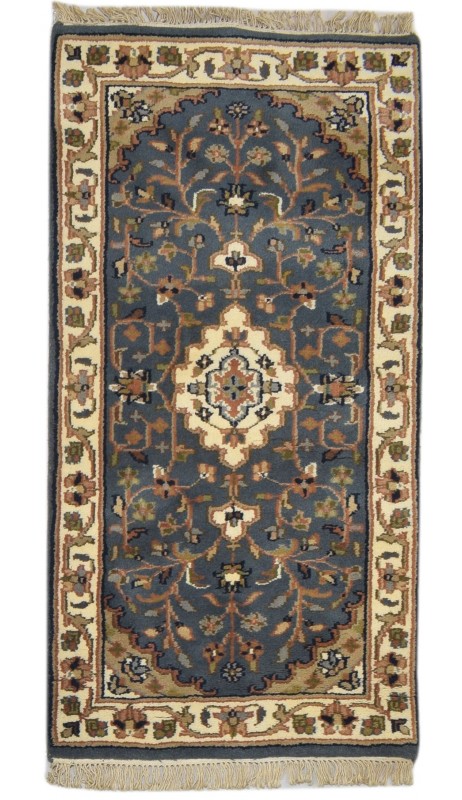 Traditional-Persian/Oriental Hand Knotted Wool Charcoal 2' x 4' Rug