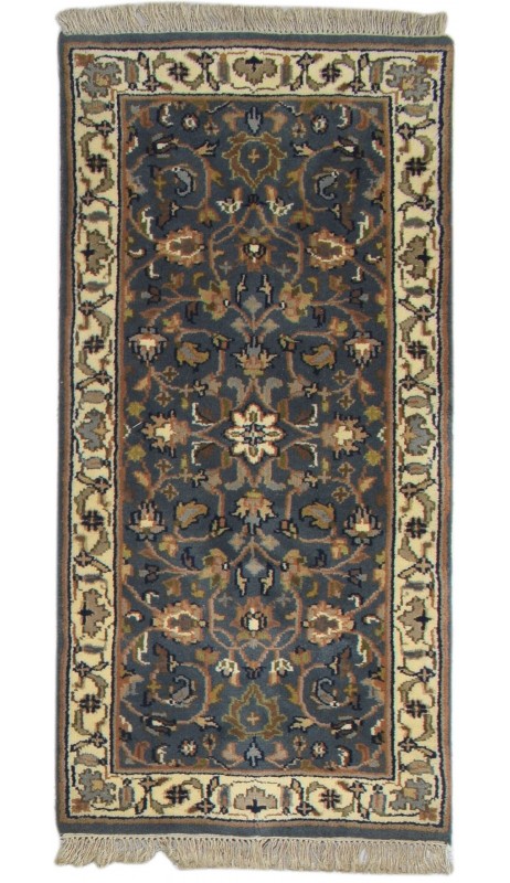 Traditional-Persian/Oriental Hand Knotted Wool Black 2' x 5' Rug