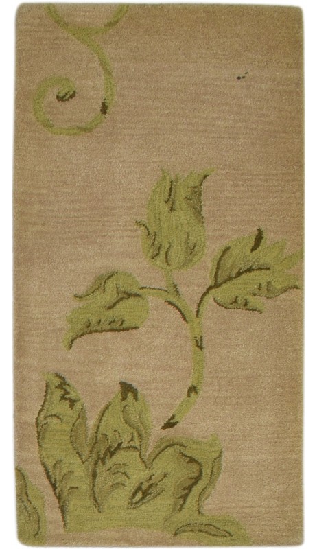 Modern Hand Tufted Wool Beige 2' x 4' Rug