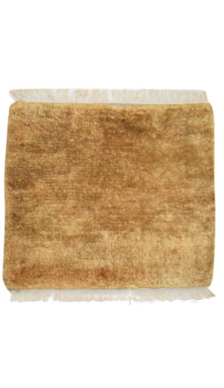 Modern Hand Knotted Jute Gold 2' x 2' Rug