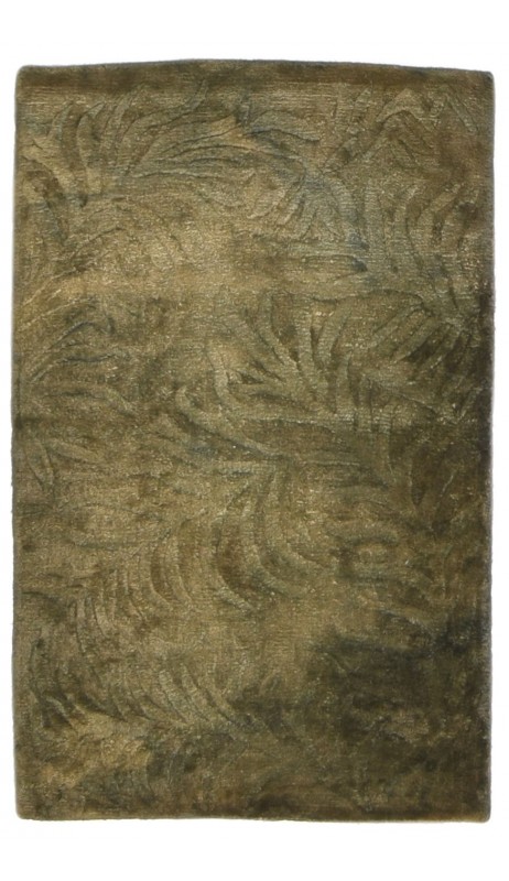 Modern Handloom Silk Brown 2' x 3' Rug
