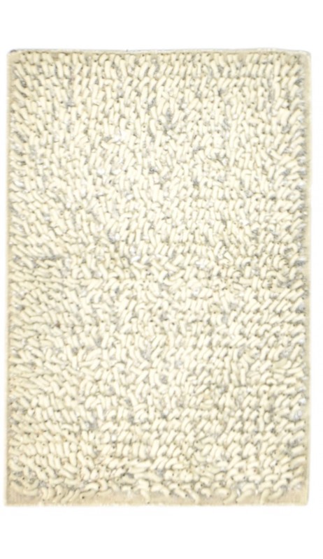 Modern Hand Woven Wool Ivory 2' x 3' Rug