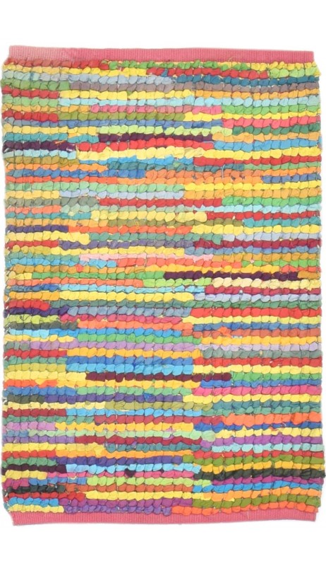 Modern Hand Woven Cotton Colorful 2' x 3' Rug