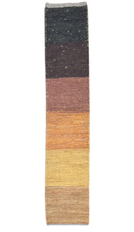 Modern Hand Knotted Jute Multi Color 1' x 6' Rug