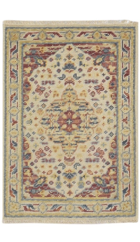 Traditional-Persian/Oriental-Persian/Oriental Hand Knotted Wool Oatmeal 2' x 3' Rug