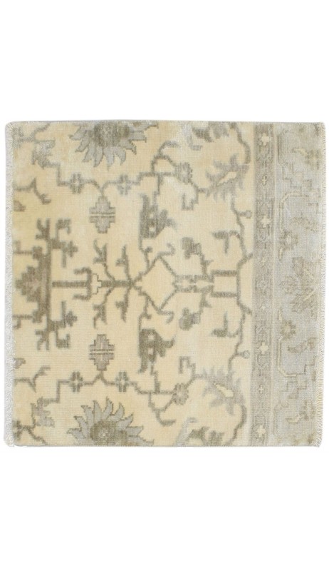 Traditional-Persian/Oriental Hand Knotted Wool Cream 3' x 2' Rug