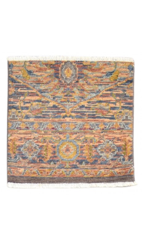 Modern Hand Knotted Wool Multi Color 2' x 2' Rug