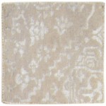 Modern Hand Knotted Wool / Silk (Silkette) Beige 2' x 2' Rug