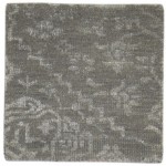 Modern Hand Knotted Wool / Silk (Silkette) Grey 2' x 2' Rug