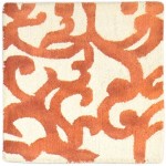 Modern Hand Tufted Wool Orange 2' x 2' Rug