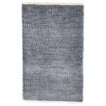 Modern Hand Knotted Wool / Silk (Silkette) Dark Grey 2' x 3' Rug