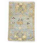 Traditional-Persian/Oriental Hand Knotted Wool Blue 2' x 3' Rug
