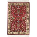 Traditional-Persian/Oriental Hand Knotted Wool Red 2' x 3' Rug