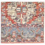 Traditional-Persian/Oriental Hand Knotted Wool Red 3' x 3' Rug