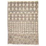 Modern Hand Knotted Wool Brown 2' x 3' Rug