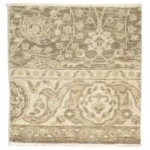 Traditional-Persian/Oriental Hand Knotted Wool Beige 3' x 3' Rug