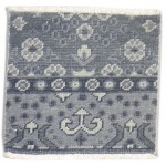 Traditional-Persian/Oriental Hand Knotted Wool Dark Grey 2' x 1' Rug