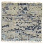 Modern Hand Knotted Wool Sage 2' x 1' Rug