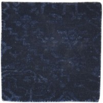 Modern Hand Knotted Wool / Silk (Silkette) Blue 2' x 2' Rug