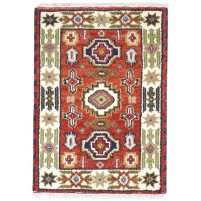 Traditional-Persian/Oriental Hand Knotted Wool Red 2' x 3' Rug