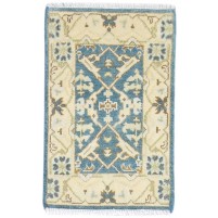 Traditional-Persian/Oriental Hand Knotted Wool Blue 2' x 3' Rug