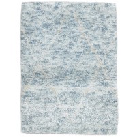 Modern Hand Knotted Wool / Silk Blue 2' x 3' Rug