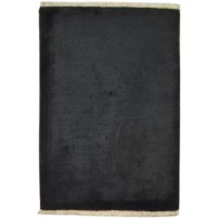 Modern Hand Knotted Silk (Silkette) Charcoal 2' x 3' Rug