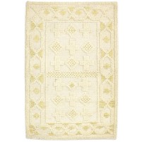 Modern Hand Woven Wool / Silk (Silkette) Beige 2' x 3' Rug