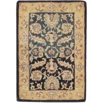 Traditional-Persian/Oriental Hand Tufted Wool Black 2' x 3' Rug