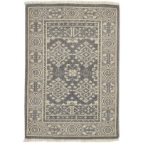 Traditional-Persian/Oriental Hand Knotted Wool Grey 2' x 3' Rug