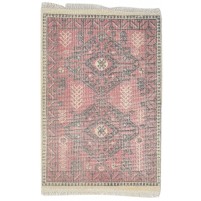 Traditional-Persian/Oriental Hand Knotted Wool / Silk (Silkette) Pink 2' x 3' Rug