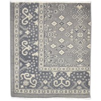 Traditional-Persian/Oriental Hand Knotted Wool Grey 3' x 4' Rug