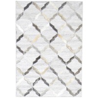 Modern Hand Woven Leather / Cotton Grey 2' x 3' Rug