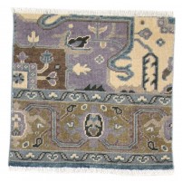 Traditional-Persian/Oriental Hand Knotted Wool Purple 2' x 2' Rug