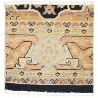 Traditional-Persian/Oriental Hand Knotted Wool Black 2' x 2' Rug