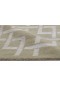 Modern Jacquard Loom Wool Silk Blend Beige 2' x 4' Rug