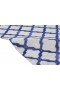 Modern Hand Woven Leather / Cotton Blue 5' x 6' Rug